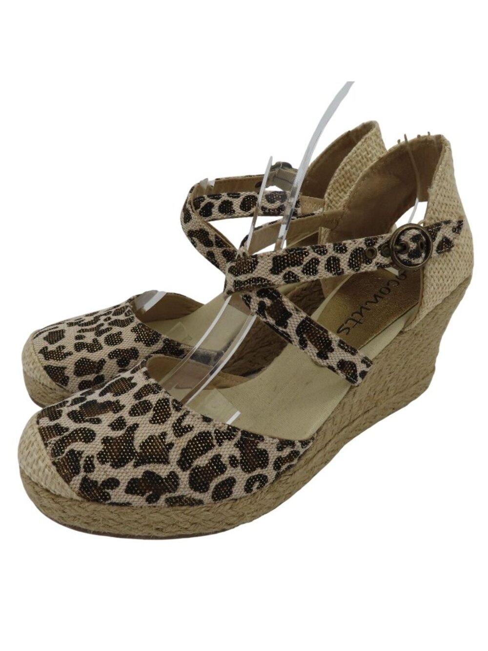 Coconuts Women 9 HEPBURN Leopard Cheetah Print Espadrille Wedge Sandals Shoes